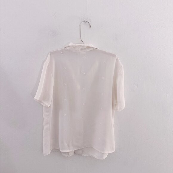 Vintage Flavors of California Embroidered Cottagecore Blouse Collared Top - Picture 3 of 5